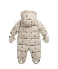 GUESS KIDS MINI ME Snowsuit with hood 4g rustic beige aop - Rompers and baby outfits - 2