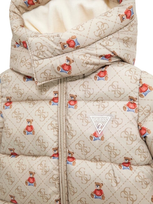 KIDS MINI ME Snowsuit with hood 4g rustic beige aop - Rompers and baby outfits