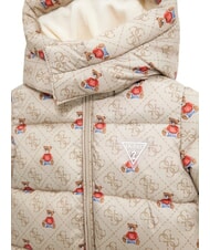 GUESS KIDS MINI ME Snowsuit with hood 4g rustic beige aop - Rompers and baby outfits - 3