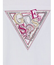 GUESS KIDS Cotton T-shirt with print and rhinestones pure white multi - Child T-shirt - 3