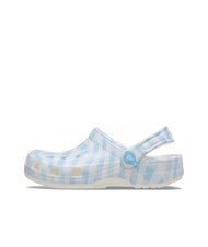 CROCS CLASSIC GINGHAM Women's printed sabot slippers white/blue - Women&rsquo;s shoes - 2