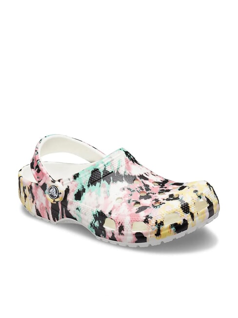 CLASSIC TIEDYE Women's sabot slippers with print multi/white - Women&rsquo;s shoes