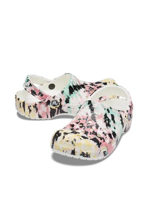 CLASSIC TIEDYE Women's sabot slippers with print multi/white - Women&rsquo;s shoes
