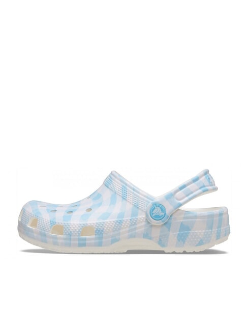 CLASSIC GINGHAM Women's printed sabot slippers white/blue - Women&rsquo;s shoes