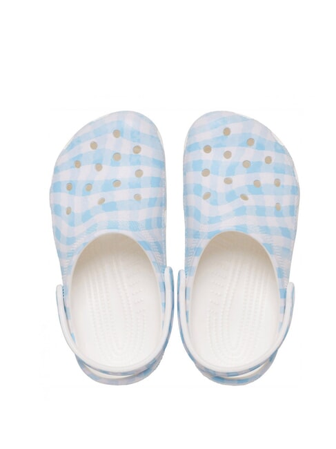 CLASSIC GINGHAM Women's printed sabot slippers white/blue - Women&rsquo;s shoes