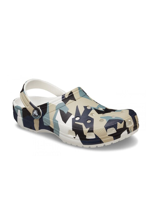 GEO CAMO Unisex sabot slippers with print white / multi - Unisex shoes