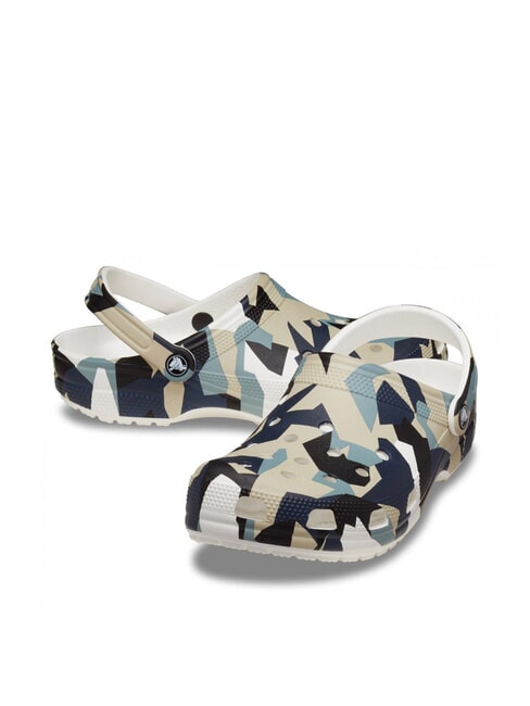 GEO CAMO Unisex sabot slippers with print white / multi - Unisex shoes
