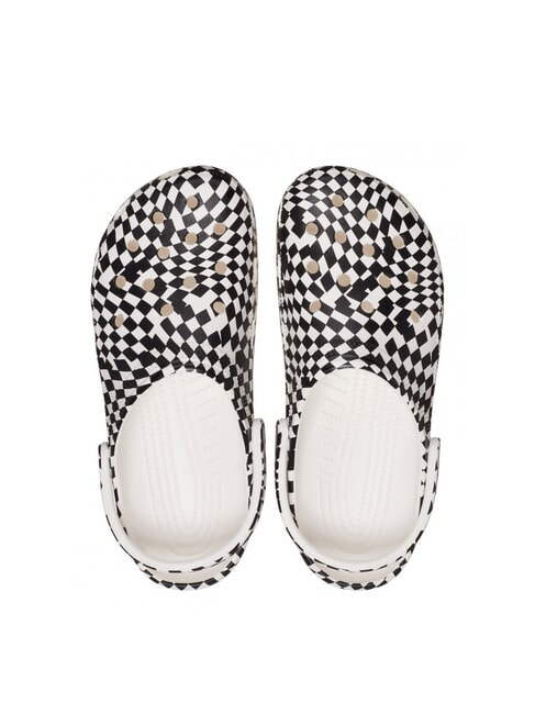 CLASSIC WARPED Unisex sabot slippers with print white / black - Unisex shoes