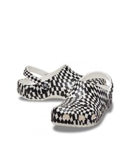 CROCS CLASSIC WARPED Unisex sabot slippers with print white / black - Unisex shoes - 6