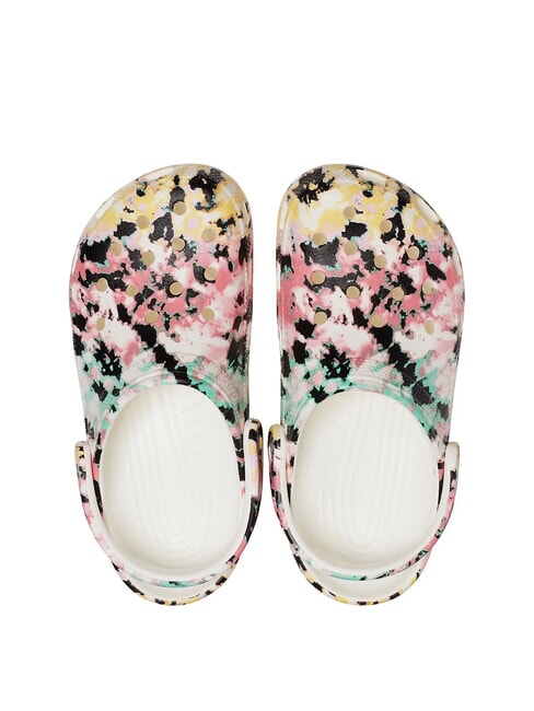 CLASSIC TIEDYE Women's sabot slippers with print multi/white - Women&rsquo;s shoes