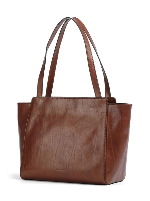 LUCREZIA Leather shoulder shopping bag BROWN - Women&rsquo;s Bags