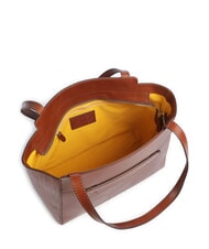 THE BRIDGE LUCREZIA Leather shoulder shopping bag BROWN - Women&rsquo;s Bags - 3