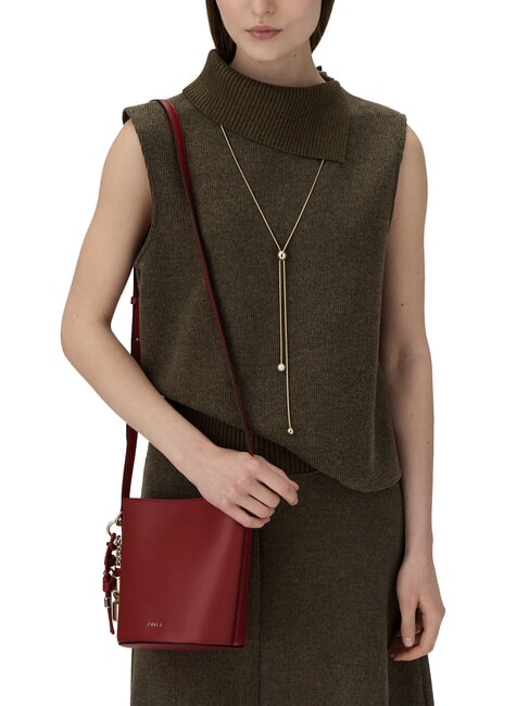 ROXIE Ares leather shoulder bucket bag CHERRY d - Women&rsquo;s Bags