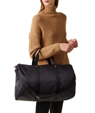 BORBONESE ECO LINE  Medium bag with shoulder strap dark black - Duffle bags - 5