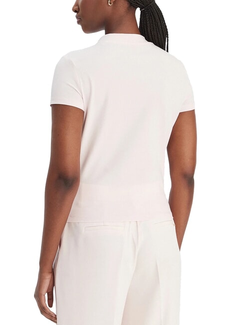 MOCK NECK ALL OVER 4G Slim fit T-shirt with rhinestones delicate pink - T-shirt