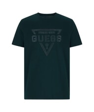 GUESS PAINTED TRIANGLE Regular fit short sleeve t-shirt dark jade - T-shirt - 4