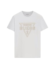 GUESS PAINTED TRIANGLE Regular fit short sleeve t-shirt purwhite - T-shirt - 4