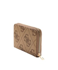 GUESS LAUREL 2 Medium zip wallet with 4G logo print latte logo / brown - Women&rsquo;s Wallets - 3