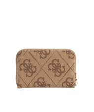GUESS LAUREL 2 Medium zip wallet with 4G logo print latte logo / brown - Women&rsquo;s Wallets - 4