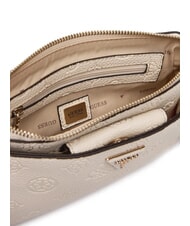 GUESS CRESIDIA 2 Peony shoulder bag with embossed logo off white logo - Women&rsquo;s Bags - 5