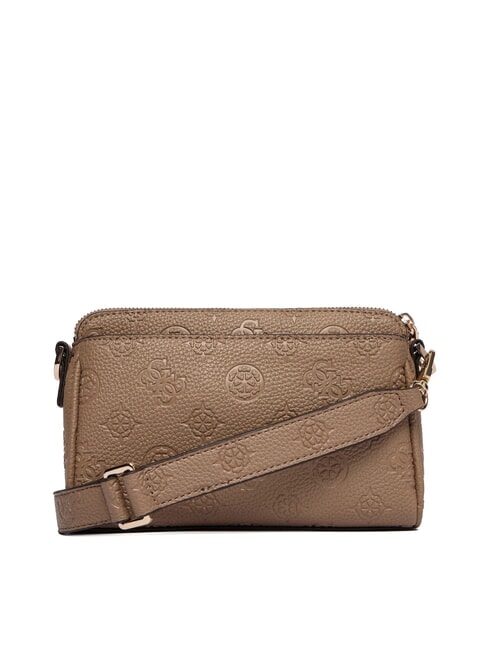 CRESIDIA 2 Peony shoulder bag with embossed logo dark taupe logo - Women&rsquo;s Bags