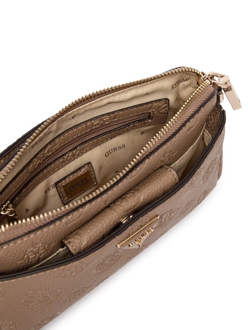 CRESIDIA 2 Peony shoulder bag with embossed logo dark taupe logo - Women&rsquo;s Bags