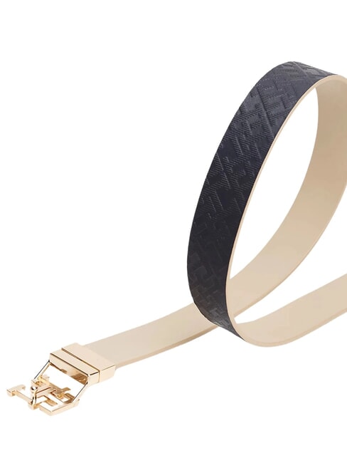 TH LOGO Reversible leather belt desert khaki melange - Belts