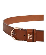 TOMMY HILFIGER ESSENTIAL EFFORTLESS Leather Belt Made in Italy cognac / black - Belts - 2