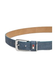 TOMMY HILFIGER TH HERITAGE Denim print leather belt desert sky multi - Belts - 3