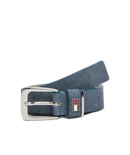 TOMMY HILFIGER TH HERITAGE Denim print leather belt desert sky multi - Belts - 4