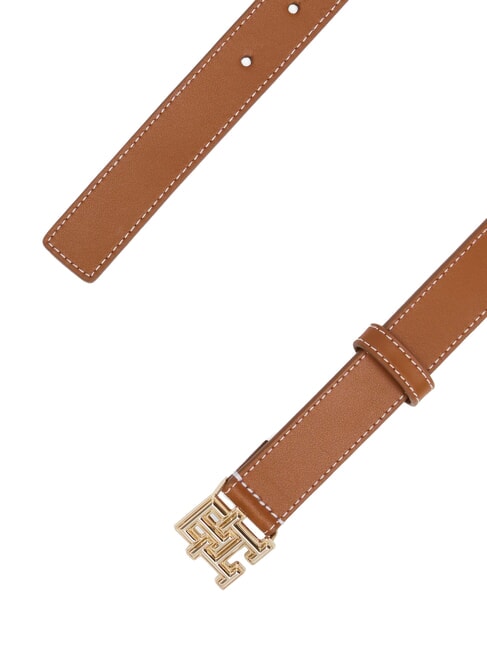 TH LOGO Women's leather belt cognac / black - Belts