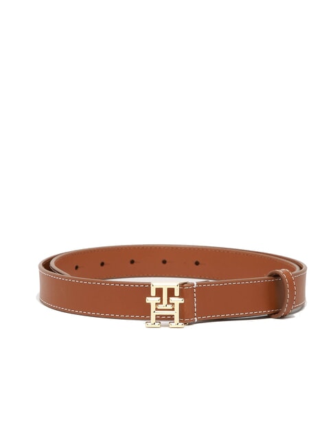 TH LOGO Women's leather belt cognac / black - Belts