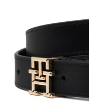 TOMMY HILFIGER TH LOGO Women's leather belt black - Belts - 3
