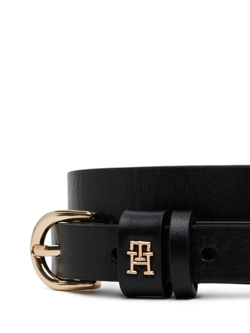 TH LOGO Women's thin leather belt black - Belts