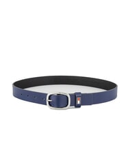 TOMMY HILFIGER TOMMY JEANS OVAL  Shortenable leather belt Yale Navy - Belts - 3