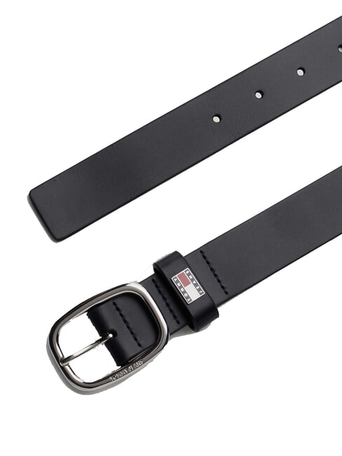 TOMMY JEANS OVAL  Shortenable leather belt dark night navy - Belts