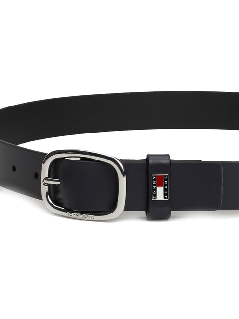 TOMMY JEANS OVAL  Shortenable leather belt dark night navy - Belts