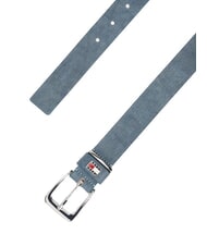 TOMMY HILFIGER TH HERITAGE Denim print leather belt - Belts
