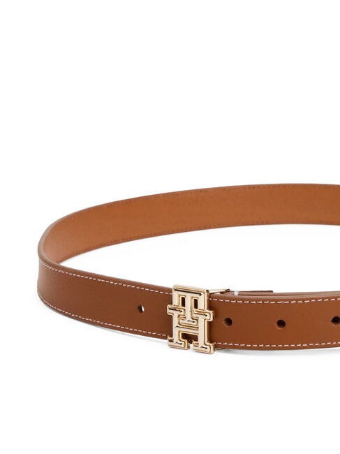 TH LOGO Women's leather belt cognac / black - Belts