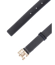 TOMMY HILFIGER TH LOGO Women's leather belt space blue - Belts - 2