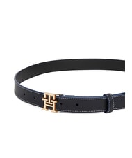TOMMY HILFIGER TH LOGO Women's leather belt space blue - Belts - 3