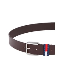 TOMMY HILFIGER TOMMY JEANS RYAN Leather belt dark brown smooth - Belts - 3