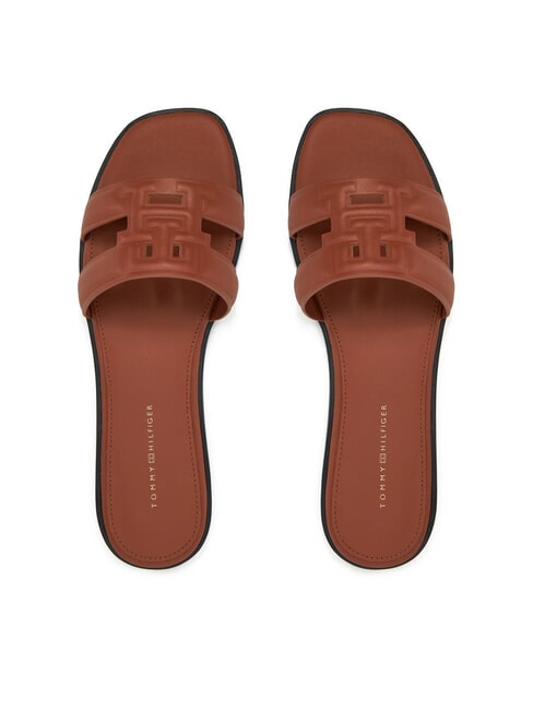 TH LOGO STRAP Low leather slippers cinnamon bark - Women&rsquo;s shoes