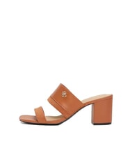 TOMMY HILFIGER TH Wide-heel leather mule sandal - Women&rsquo;s shoes