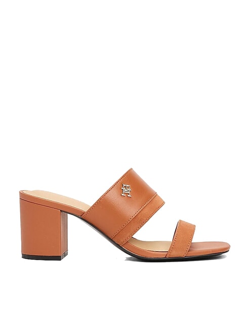 TH Wide-heel leather mule sandal cinnamon bark - Women&rsquo;s shoes