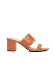 TOMMY HILFIGER TH Wide-heel leather mule sandal cinnamon bark - Women&rsquo;s shoes - 3