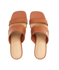 TOMMY HILFIGER TH Wide-heel leather mule sandal cinnamon bark - Women&rsquo;s shoes - 5