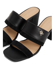 TOMMY HILFIGER TH Wide-heel leather mule sandal black - Women&rsquo;s shoes - 4