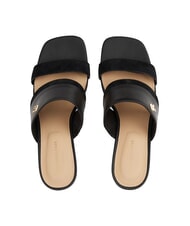 TOMMY HILFIGER TH Wide-heel leather mule sandal black - Women&rsquo;s shoes - 5