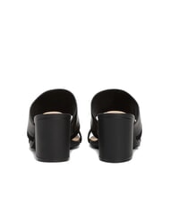 TOMMY HILFIGER TH Wide-heel leather mule sandal black - Women&rsquo;s shoes - 6